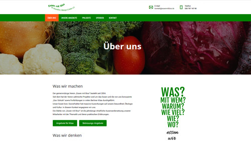 Website of Essen mit Biss e.V., 2018